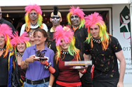 Charity fancy dress team winners dresed as punks