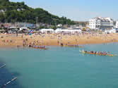 Dragon boat racing on the sea