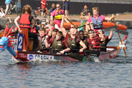 Dragon boat racing winning team